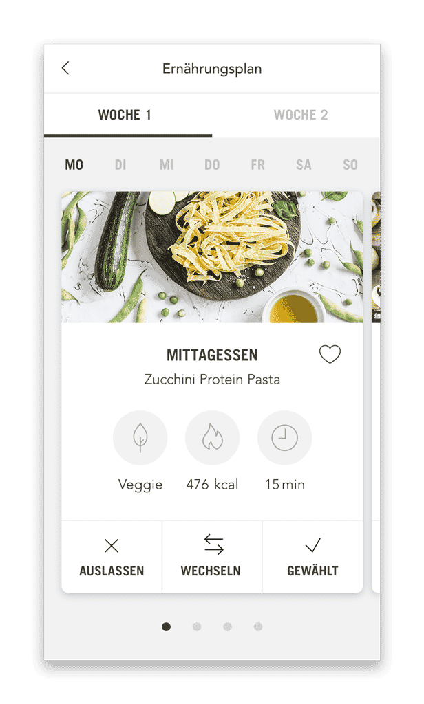 Online Ernährungscoaching Plan mit Mahlzeiten (Smartphone Ansicht Beispiel Tag) Online Ernährungscoaching Plan mit Mahlzeiten (Smartphone Ansicht Beispiel Tag)